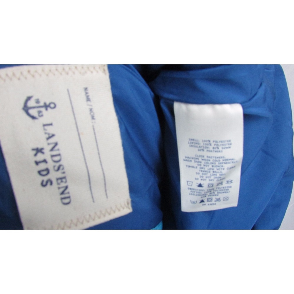 Lands End Blue NEW girls Down puffer puffy winter vest NWOT XL 16 - Picture 2 of 4